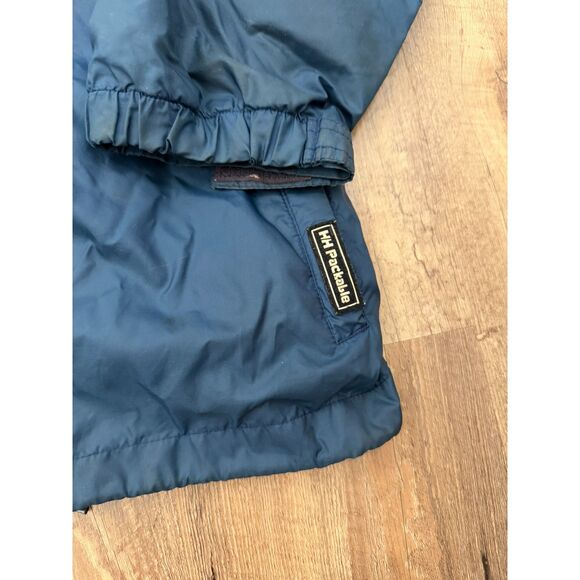 Vtg Helly Hansen Packable Rain Jacket Blue Hooded Full Zip Pockets Men's M *Read - Picture 6 of 16